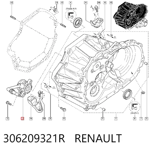 Cylinder roboczy sprzęgła (wysprzęglik) w komplecie z łożyskiem wyciskowym 306209321R Renault (RVI)