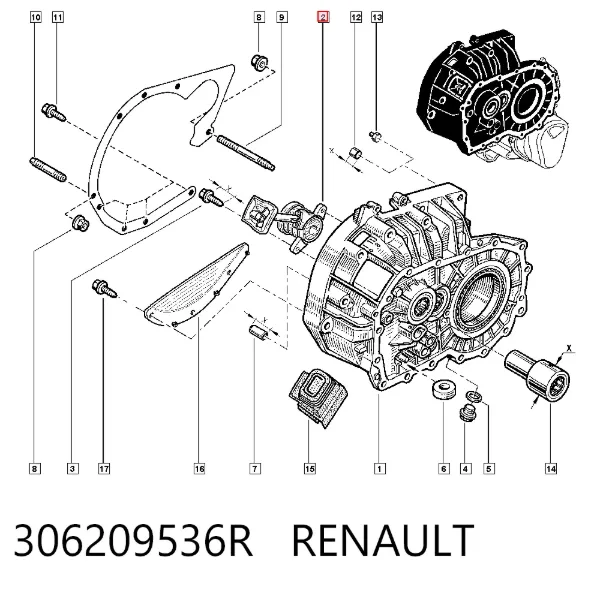 Cylinder roboczy sprzęgła (wysprzęglik) w komplecie z łożyskiem wyciskowym 306209536R Renault (RVI)