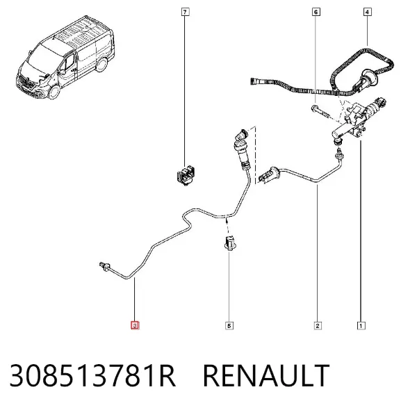 Przewód sprzęgła 308513781R Renault (RVI)