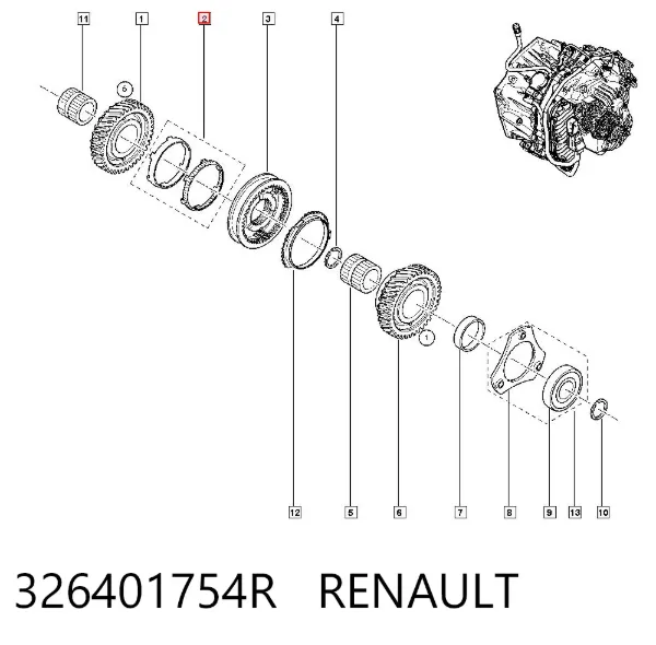 Pierścień synchronizatora 326401754R Renault (RVI)