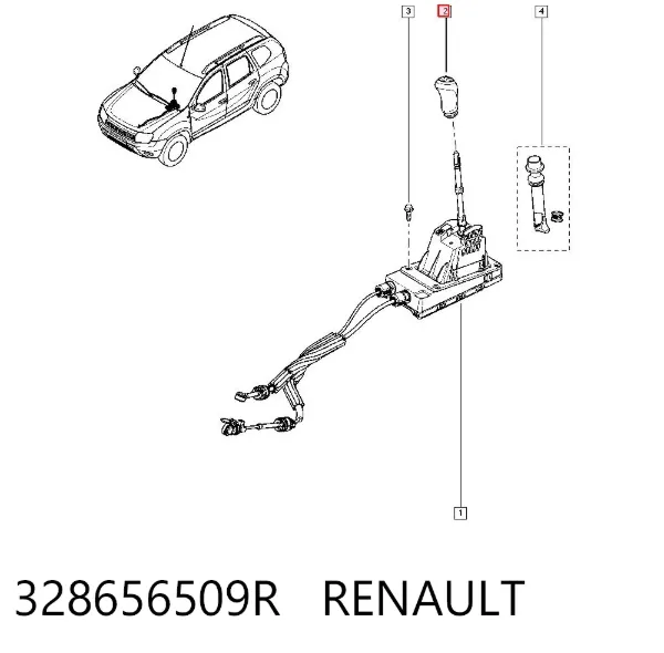 Rękojeść dźwigni biegów 328656509R Renault (RVI)