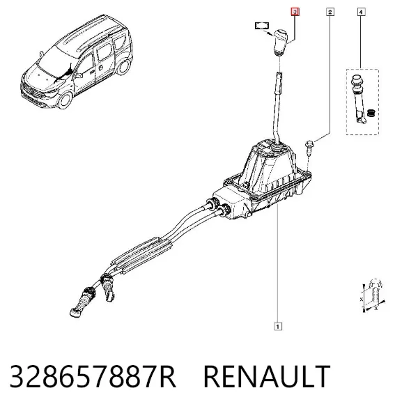 Rękojeść dźwigni biegów 328657887R Renault (RVI)