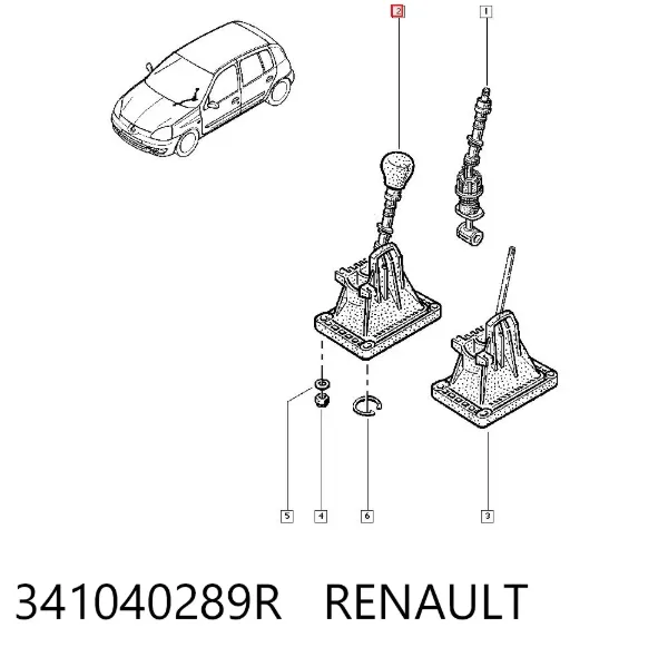 Dźwignia zmiany biegów 341040289R Renault (RVI)
