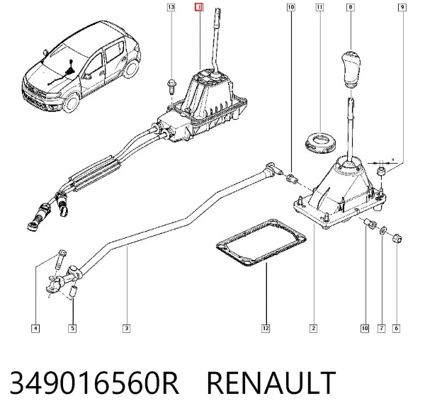 Mechanizm zmiany biegów (cięgno) 349016560R Renault (RVI)