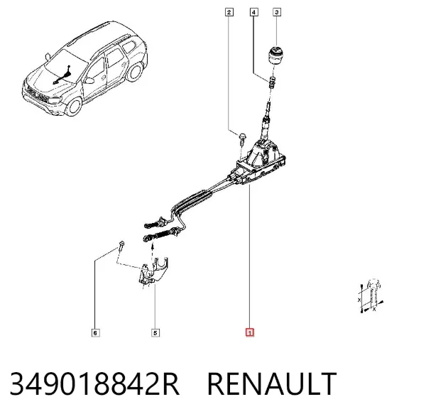 Mechanizm zmiany biegów (cięgno) 349018842R Renault (RVI)