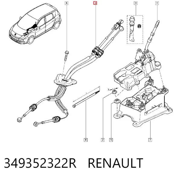 Linka dźwigni zmiany biegów podwójna 349352322R Renault (RVI)