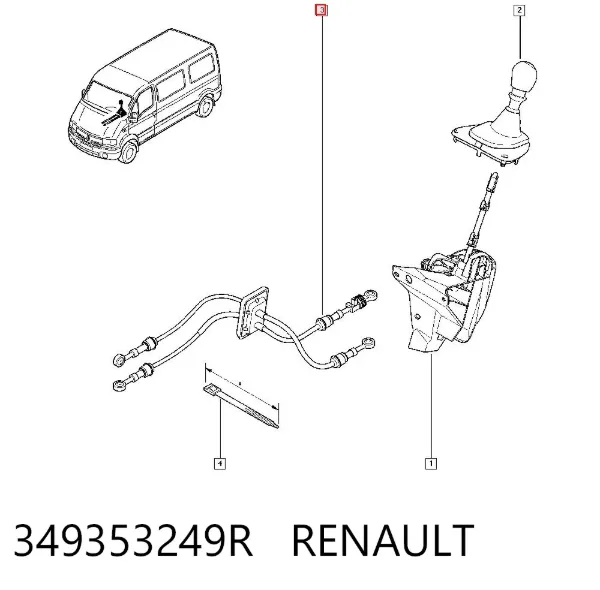 Linka dźwigni zmiany biegów podwójna 349353249R Renault (RVI)