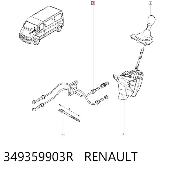 Linka dźwigni zmiany biegów podwójna 349359903R Renault (RVI)