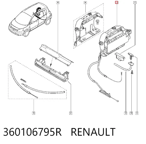 Sterownik elektromechanicznego hamulca postojowego (ręcznego) 360106795R Renault (RVI)