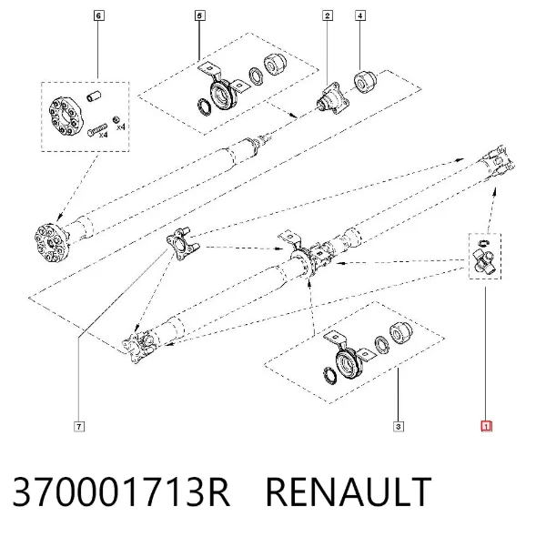 Krzyżak wału Cardana tylnego Renault Master III
