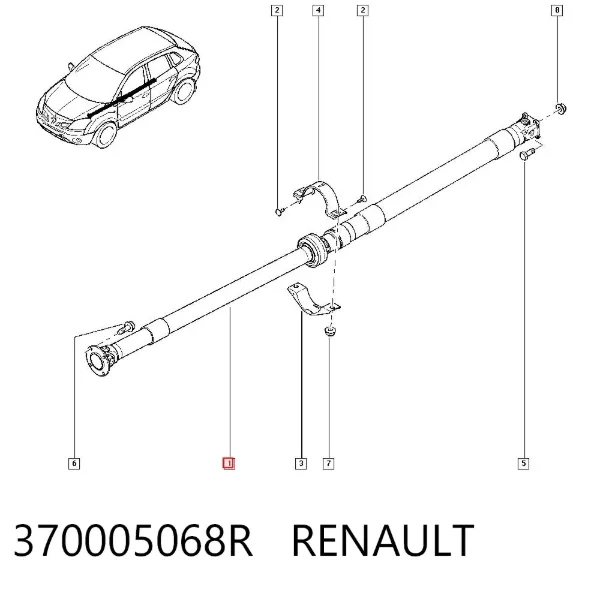 Wał Cardana tylny, kompletny 370005068R Renault (RVI)