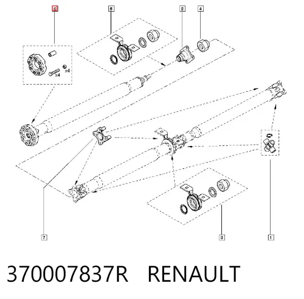 Przegub elastyczny wału przedni 370007837R Renault (RVI)