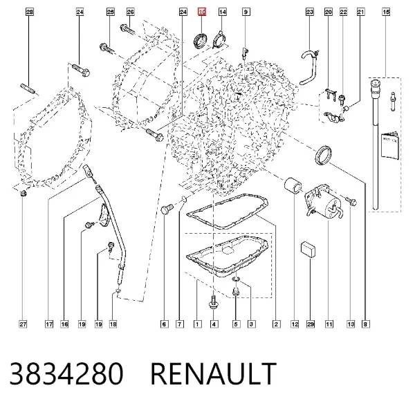 Uszczelniacz półosi mostu przedniego 3834280 Renault (RVI)