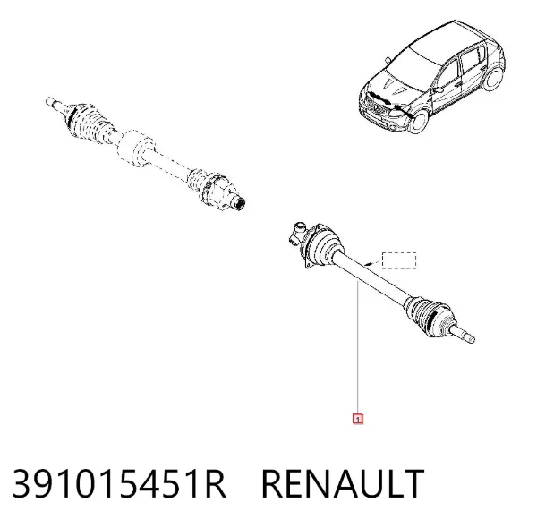 Przegub homokinetyczny przedni zewnętrzny 391015451R Renault (RVI)