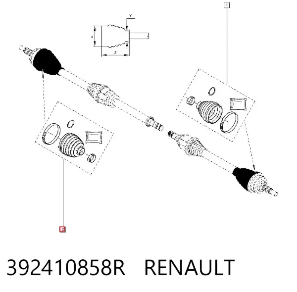 Osłona przegubu homokinetycznego półosi przedniej zewnętrzna 392410858R Renault (RVI)