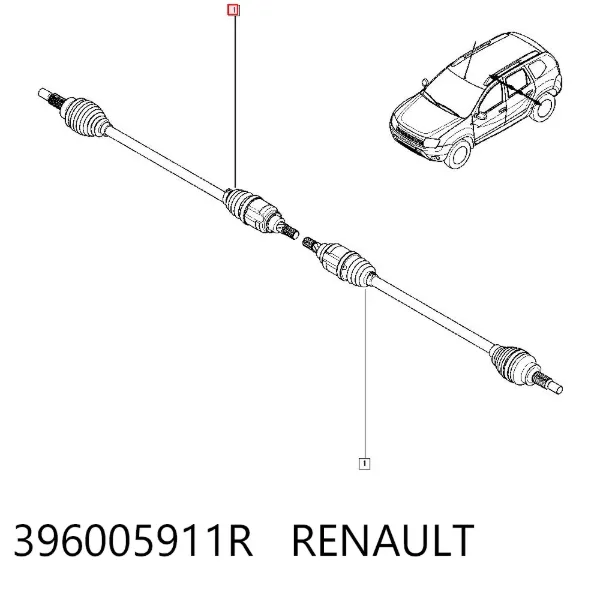 Półoś tylna 396005911R Renault (RVI)