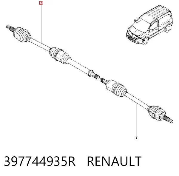 Podpora łożyska podwieszanego półosi przedniej 397744935R Renault (RVI)