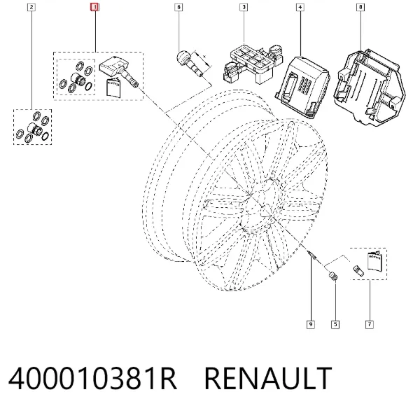 Czujnik ciśnienia w oponach Renault Vel Satis BJ0