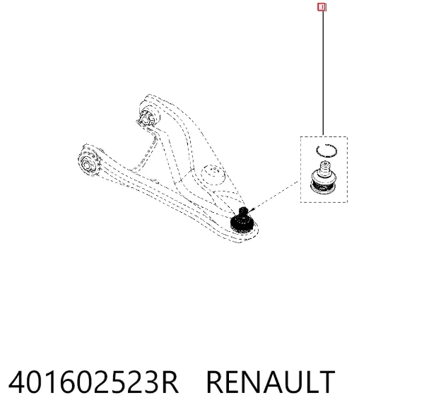 Sworzeń wahacza dolny 401602523R Renault (RVI)