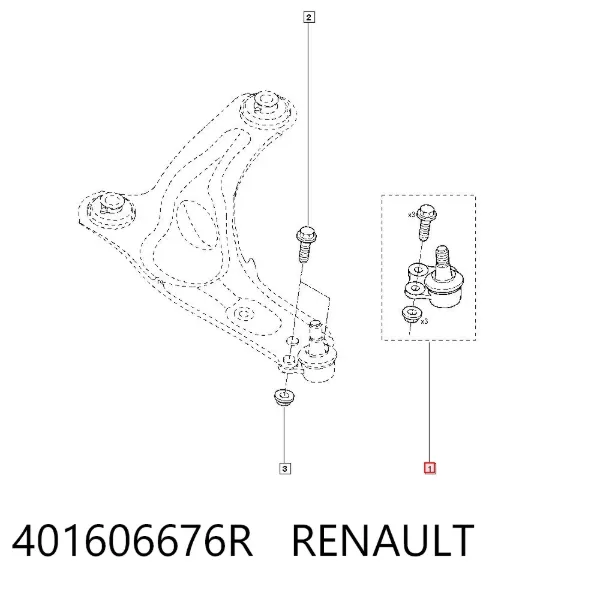 Sworzeń wahacza dolny 401606676R Renault (RVI)