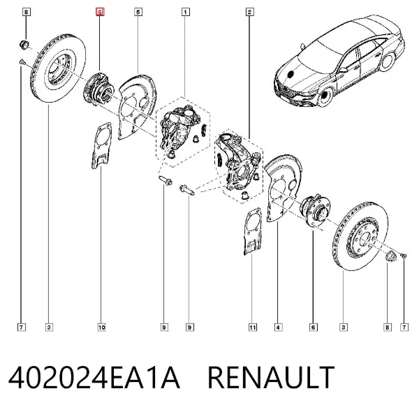 Piasta przednia 402024EA1A Renault (RVI)