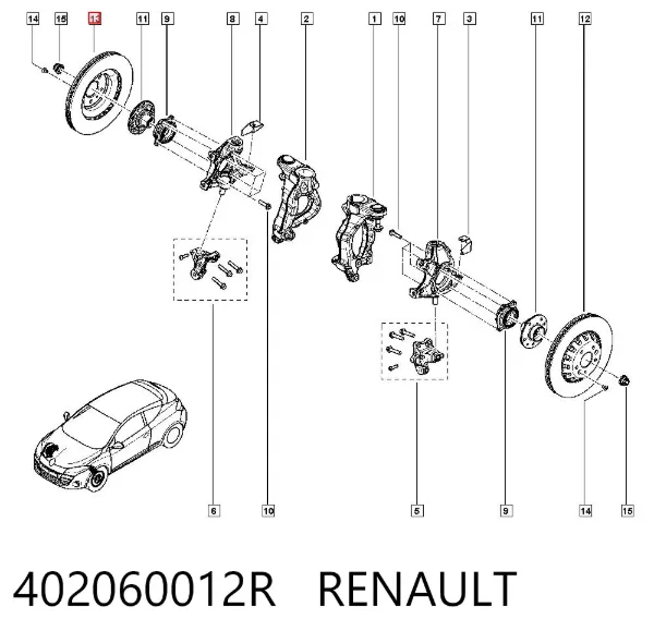 Tarcza hamulcowa przednia 402060012R Renault (RVI)