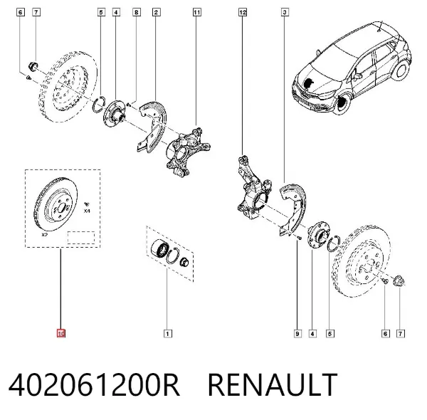 Tarcza hamulcowa przednia 402061200R Renault (RVI)