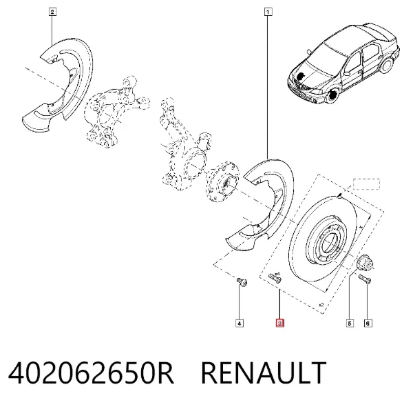 Tarcza hamulcowa przednia 402062650R Renault (RVI)