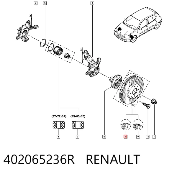 Tarcza hamulcowa przednia 402065236R Renault (RVI)