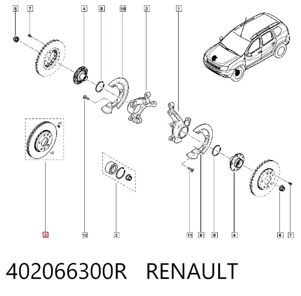 Tarcza hamulcowa przednia 402066300R Renault (RVI)