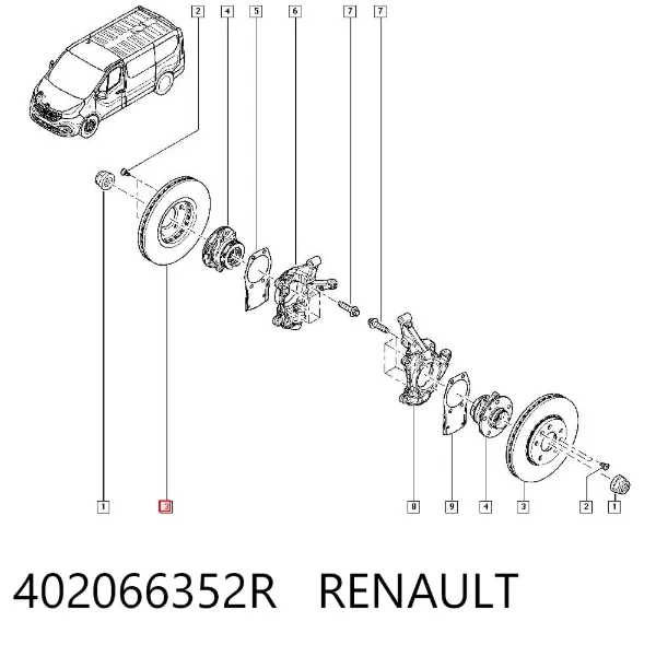 Tarcza hamulcowa przednia 402066352R Renault (RVI)