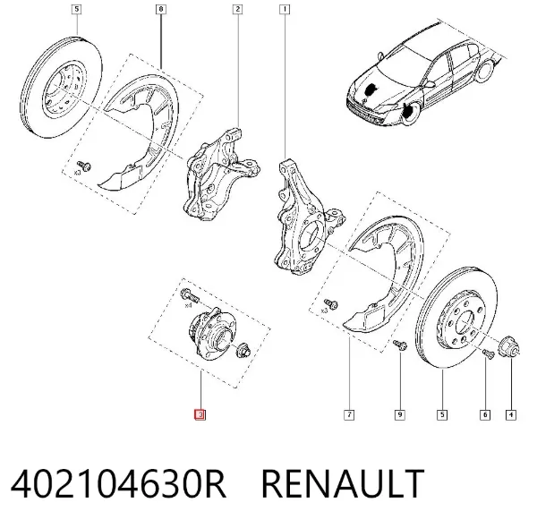 Piasta przednia 402104630R Renault (RVI)