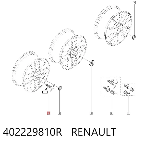 Śruba koła 402229810R Renault (RVI)