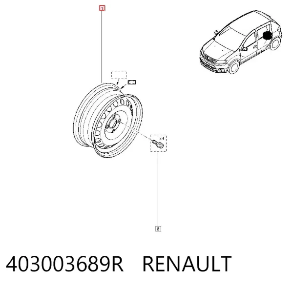 Felgi stalowe (kute) 403003689R Renault (RVI)