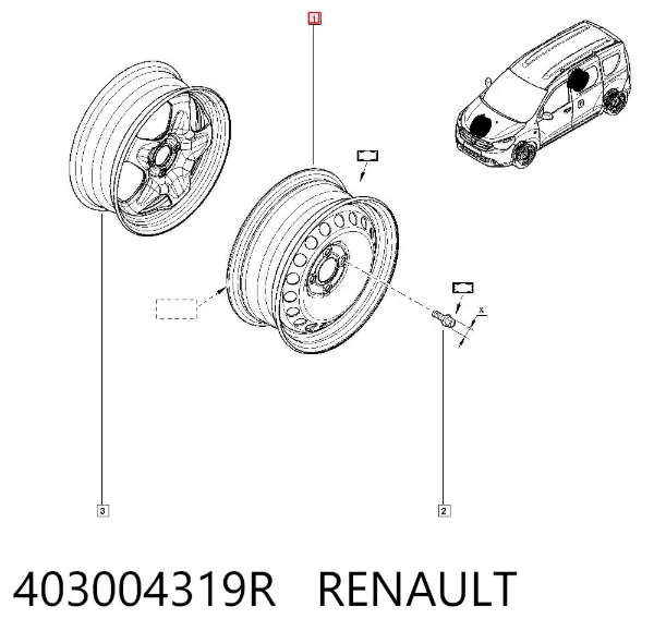Felgi stalowe (kute) 403004319R Renault (RVI)