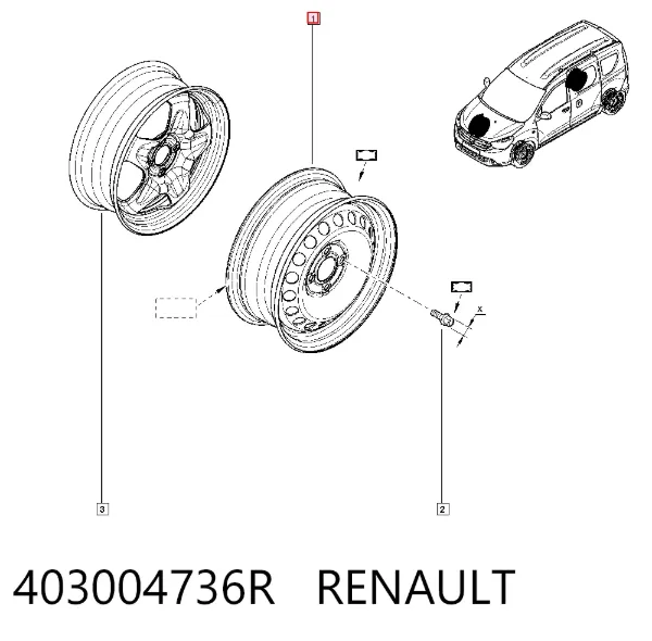 Felgi stalowe (kute) 403004736R Renault (RVI)