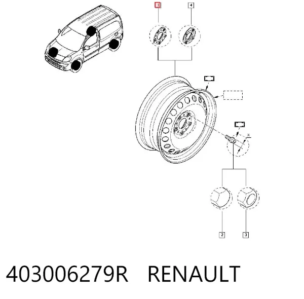 Felgi stalowe (kute) 403006279R Renault (RVI)