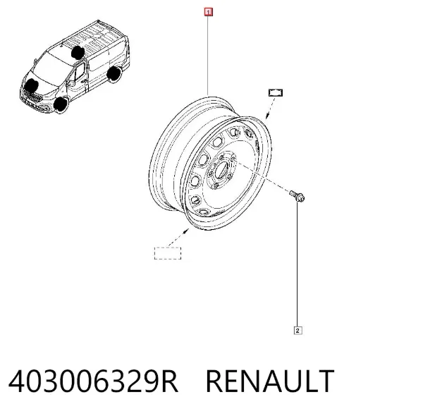 Felgi stalowe (kute) 403006329R Renault (RVI)