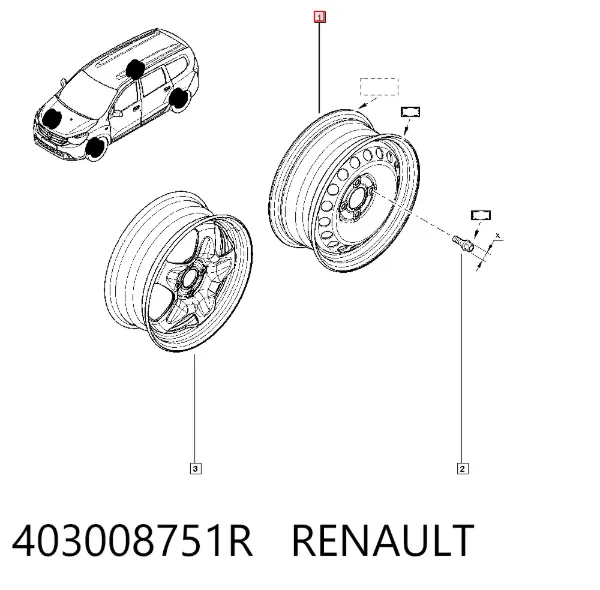 Felgi stalowe (kute) 403008751R Renault (RVI)