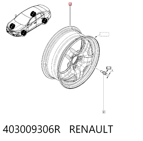 Felgi stalowe (kute) 403009306R Renault (RVI)