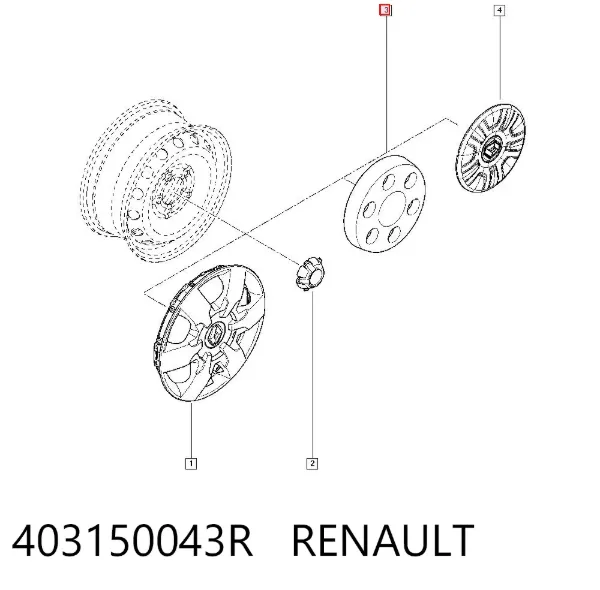 Kołpak do obręczy koła 403150043R Renault (RVI)