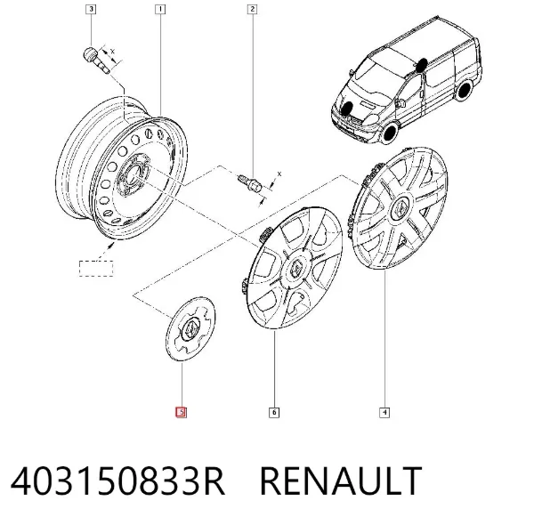 Kołpak do obręczy koła Renault Trafic II