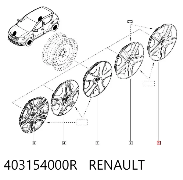 Kołpak do obręczy koła 403154000R Renault (RVI)