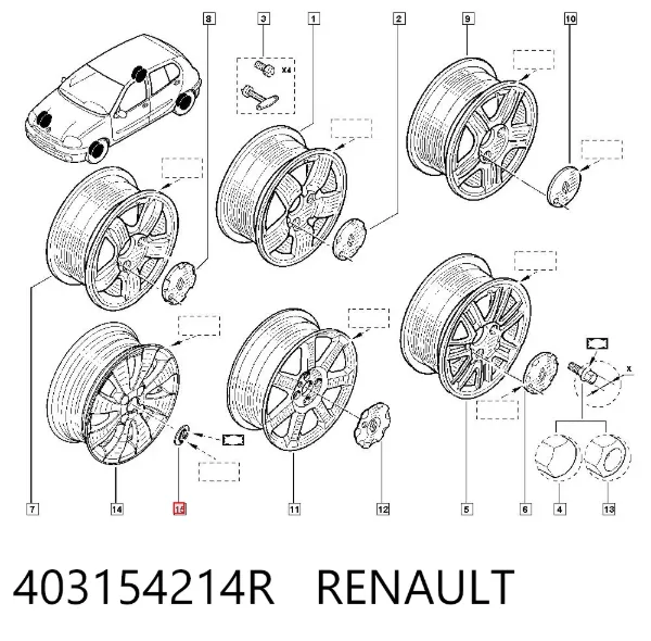 Kołpak do obręczy koła 403154214R Renault (RVI)
