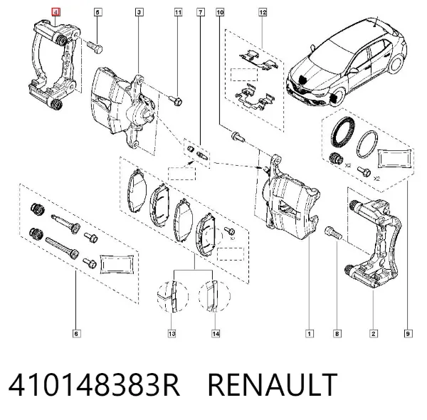 Jarzmo zacisku hamulcowego przedniego Renault Megane IV