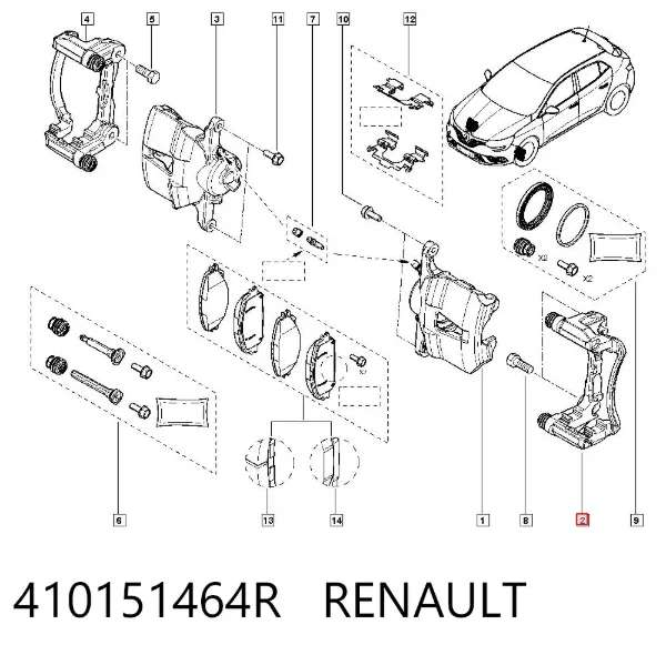 Jarzmo zacisku hamulcowego przedniego 410151464R Renault (RVI)