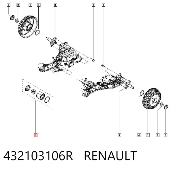Lożysko piasty tylnej 432103106R Renault (RVI)