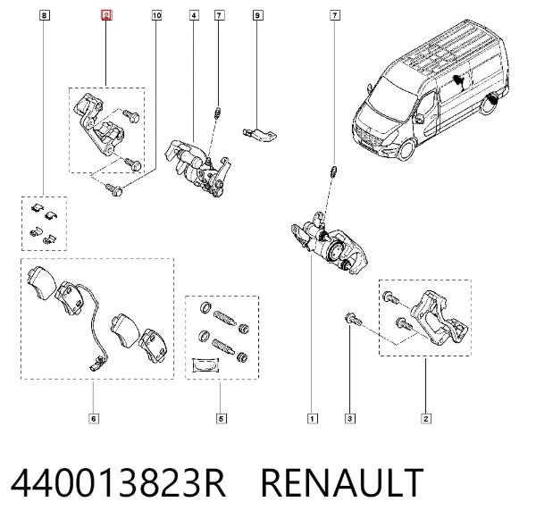 Jarzmo zacisku hamulcowego tylnego 440013823R Renault (RVI)