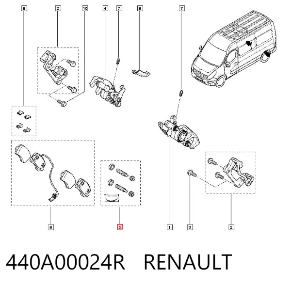 Zestaw naprawczy zacisku hamulcowego przedniego 440A00024R Renault (RVI)