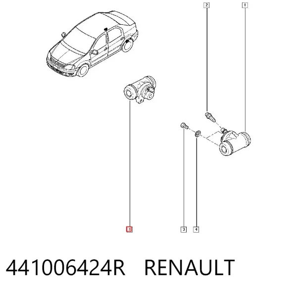 Cylinder hamulcowy roboczy tylny 441006424R Renault (RVI)